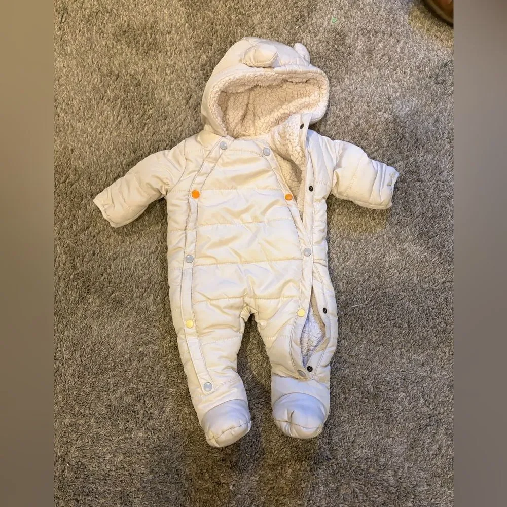 Weatherproof Ivory Quilted Kids Footie
